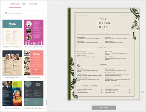 Fine Dining Menu Creator, Full-Color Menus - MustHaveMenus