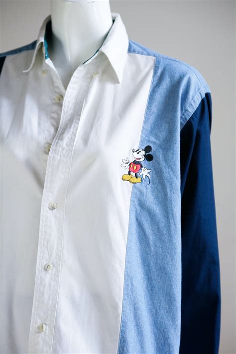 Vintage Mickey Mouse Light Denim Button Down | Shop THRILLING