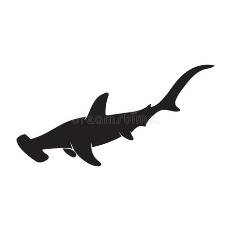 Silhouette of Hammerhead Shark. Vector Illustration Decorative Design Stock Vector ...