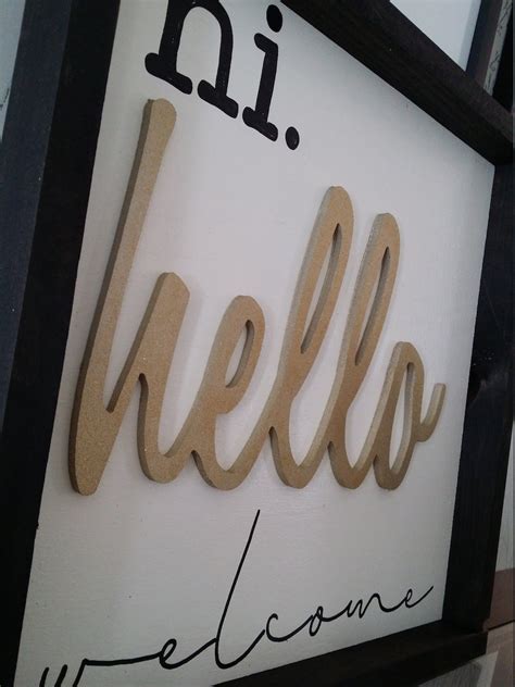 Hi. hello welcome wood sign 16x16 24x24 | Etsy