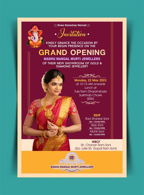 Jewellery Shop Grand Opening Invitation Card Template 081023 - Free ...