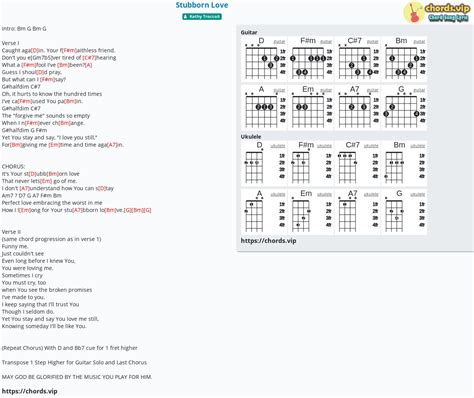 Chord: Stubborn Love - tab, song lyric, sheet, guitar, ukulele | chords.vip