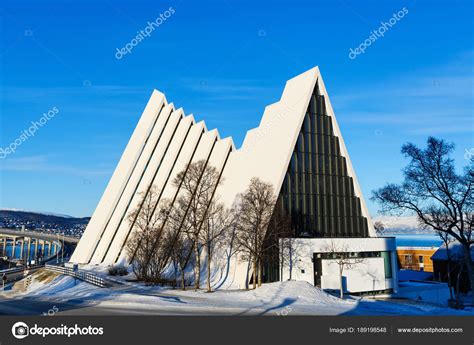 Arctic Cathedral Church Tromso Northern Norway City Landmark — Stock Photo © shalamov #189198548