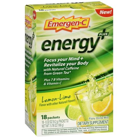 Emergen-C Energy+ Fizzy Drink Mix Packets Lemon-Lime – 18 EA – Medcare | Wholesale company for ...