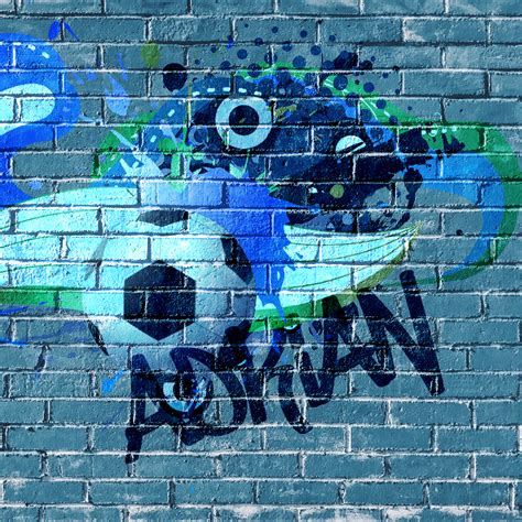 Football graffiti with name home canvas wall art - TenStickers