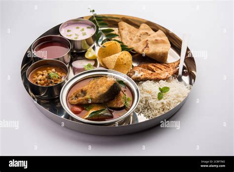 Indian Fish Platter or thali - Popular sea food, Non vegetarian meal from Mumbai, Konkan ...