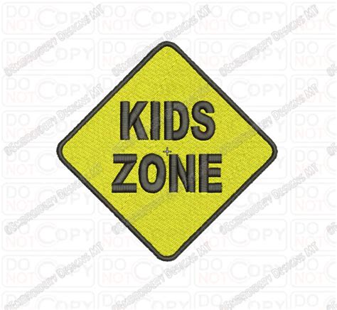 Kids Zone Symbol Sign Embroidery Design in 2x2 3x3 4x4 and 5x7 - Etsy