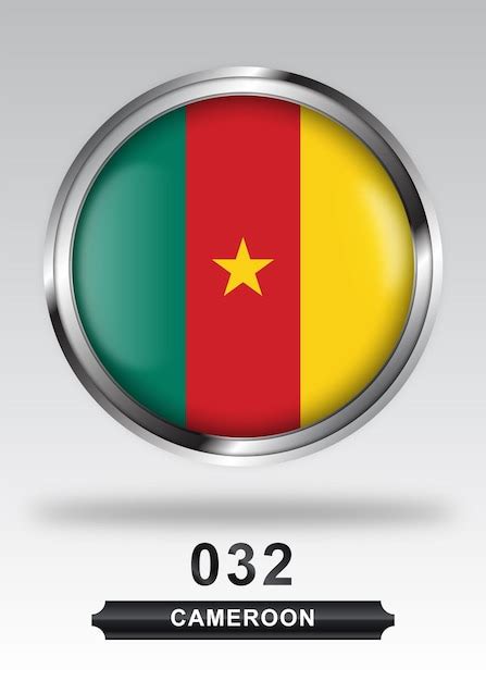 Premium Vector | Cameroon flag badge icon full vector