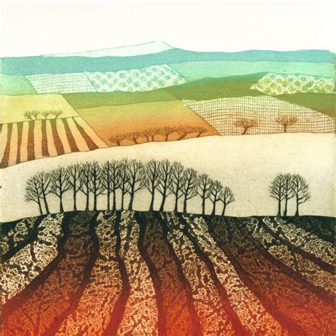 Ploughed Field (framed) (2007) Etching / Engraving by Rebecca Vincent | Landscape art, Landscape ...