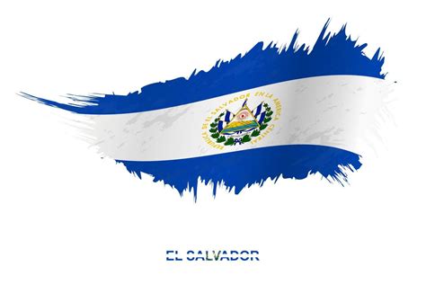 Flag of El Salvador in grunge style with waving effect. 13358844 Vector ...