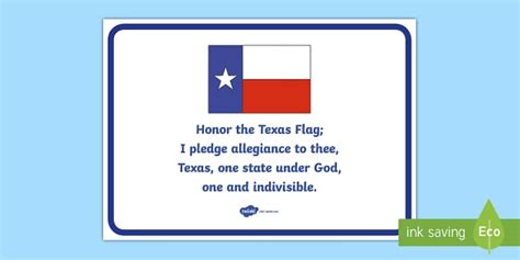 Texas State Pledge Poster (teacher made) - Twinkl