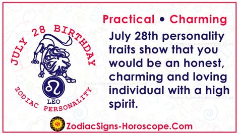 July 28 Zodiac (Leo) Horoscope Birthday Personality and Lucky Things