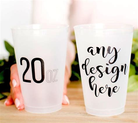 Personalized Frosted Cups 20oz Plastic Party Cups Wedding | Etsy ...