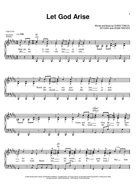 Let God Arise" Sheet Music by Chris Tomlin for Piano/Vocal/Chords ...