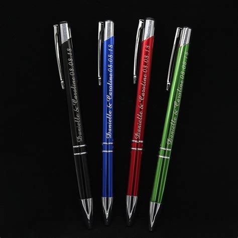 Engraved Bulk Metal Ballpoint Pens 50pcs Wedding Favors Baby Shower ...