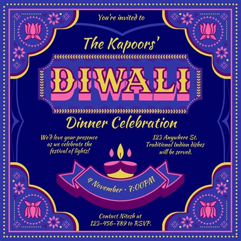 Free Printable, Customizable Diwali Invitation Templates, 46% OFF