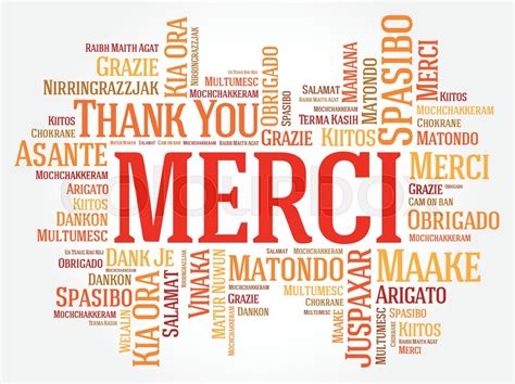 Merci (Thank You in French) Word Cloud ... | Stock vector | Colourbox