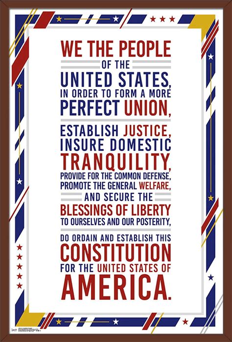 The United States Of America Constitution Preamble Poster - Walmart.com - Walmart.com