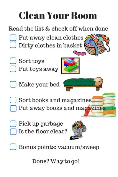 Parenting Checklist: Clean Your Room ~ RLS Creativity