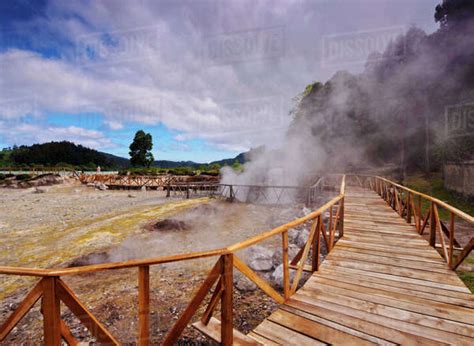 Fumarolas da Lagoa das Furnas, hot springs, Sao Miguel Island, Azores, Portugal, Atlantic ...