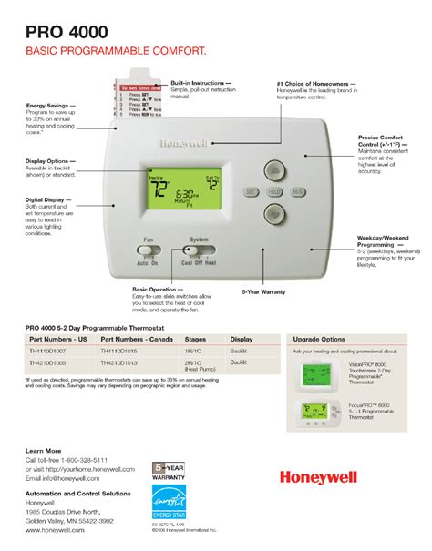 Honeywell Pro 4000 Installation Manual