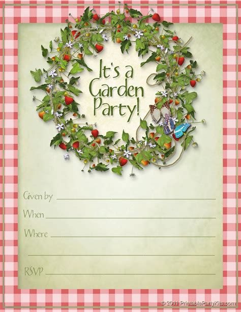 Free Printable Summer Garden Party Invitations | Party Planning Center