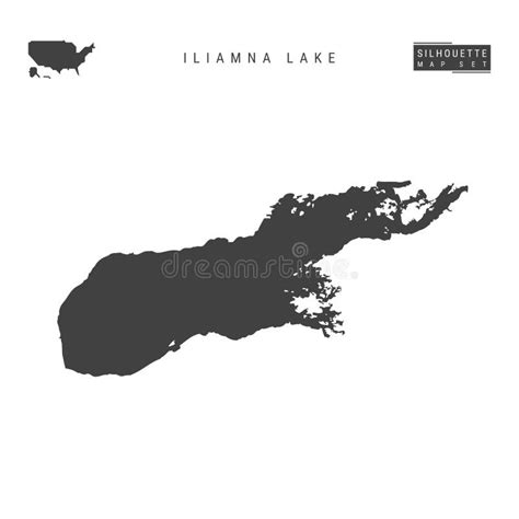 Iliamna Lake Vector Map Isolated on White Background. High-Detailed ...