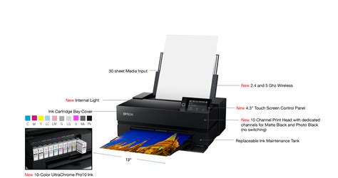 Epson SureColor P700 13" Wide Desktop Inkjet Photo Printer - C11CH38201