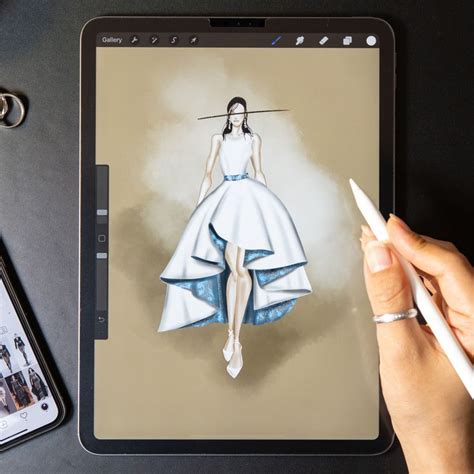 Procreate Fashion illustration tutorial: Dress on iPad Pro [Video] | Fashion illustration ...