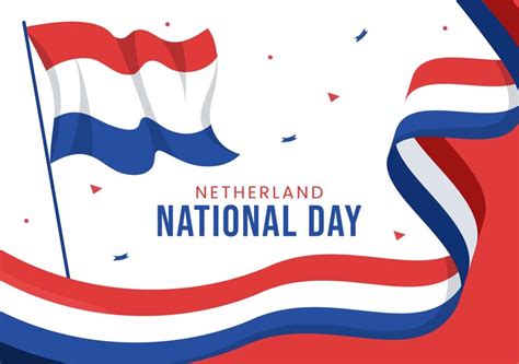 Premium Vector | Happy netherland national day illustration with netherlands flag in flat ...