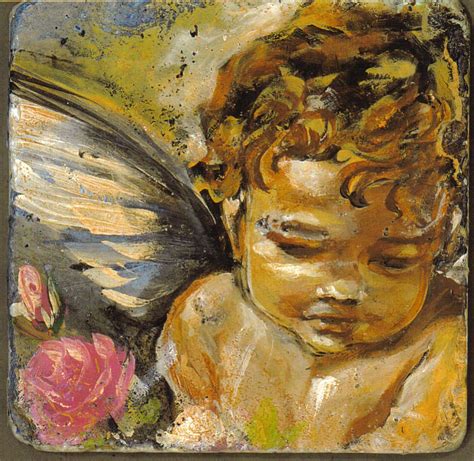 Cherub Painting - Cherub Fine Art Print Dream Painting, Black Art ...