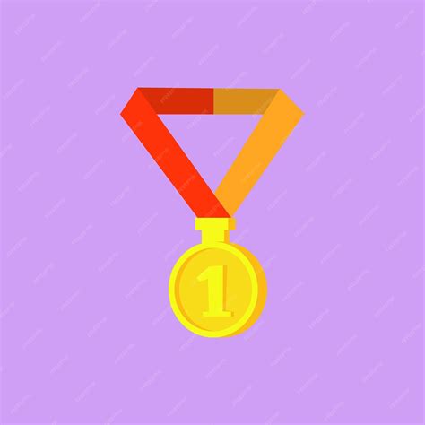 Premium Vector | Flat vector champion gold medal