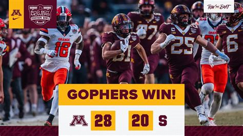 Highlights: Minnesota Wins Bad Boy Mowers Pinstripe Bowl 28-20 Against ...