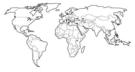 Printable Color World Map | World map coloring page, Color world map ...