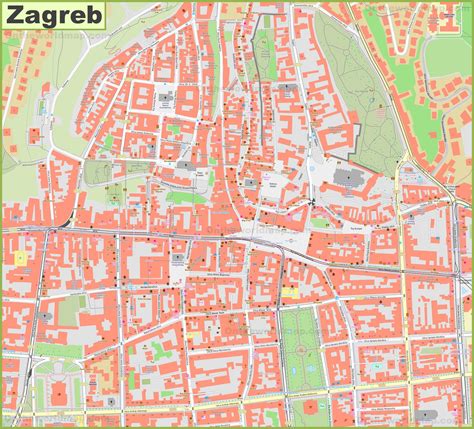 Zagreb City Centre map - Ontheworldmap.com