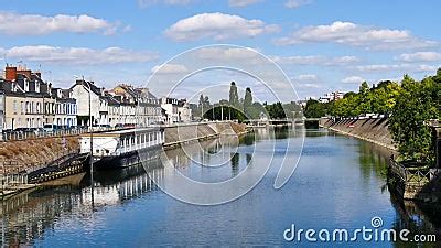 Reflections in the Sarthe River at Le Mans, France. Stock Footage ...