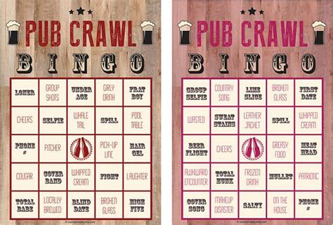 SALE! Pub Crawl Bingo, First-Edition: 6-Card Digital File Pack | Pub ...