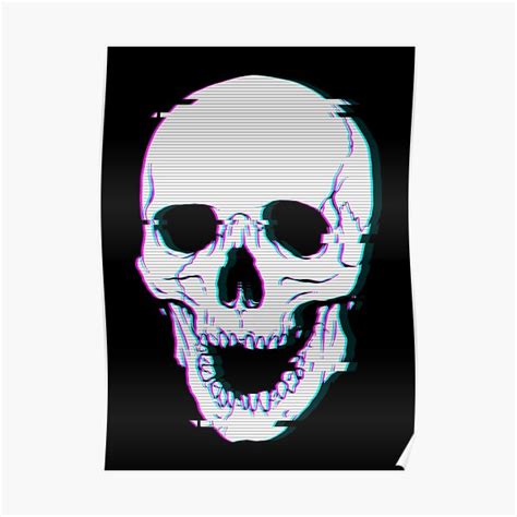 "Glitch Skull" Poster by deniart | Redbubble