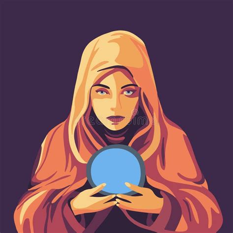 Vector Isolated Illustration of a Witch with a Magic Ball. Stock Vector - Illustration of design ...