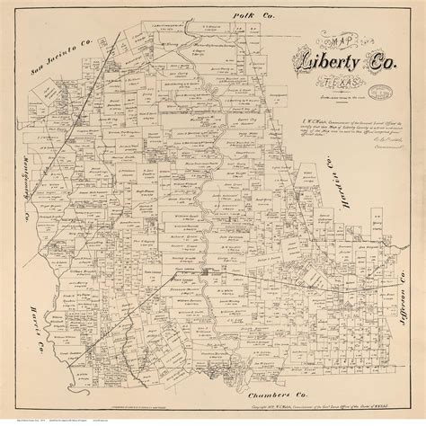 Liberty County Texas 1879 - Old Map Reprint - OLD MAPS