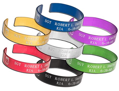 POW / KIA / MIA Memorial Bracelets -Custom Engraved with your choice of information - Anodized ...