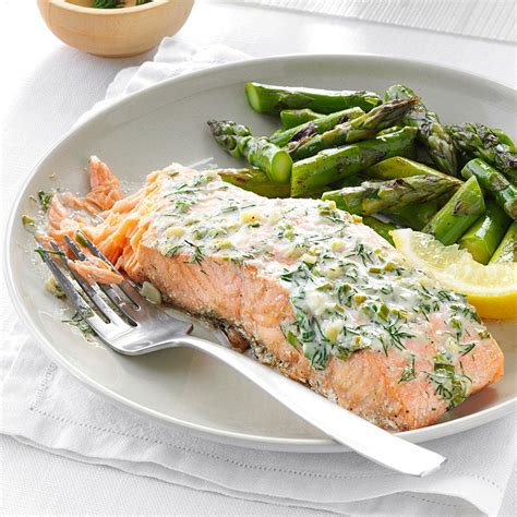 Creamy Herb Grilled Salmon Recipe | Taste of Home