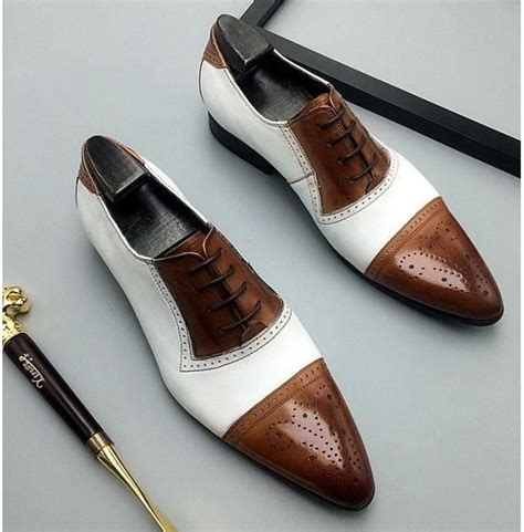 Handmade Mens Two Tone Formal Shoes, Men Spectator | RebelsMarket