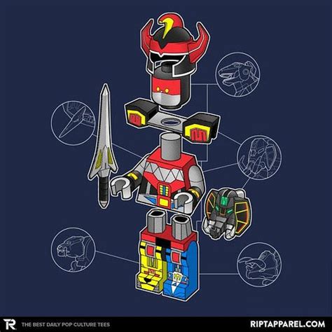 LEGO Power Rangers Megazord Minifigure T-Shirt on Ript Apparel | Power ...