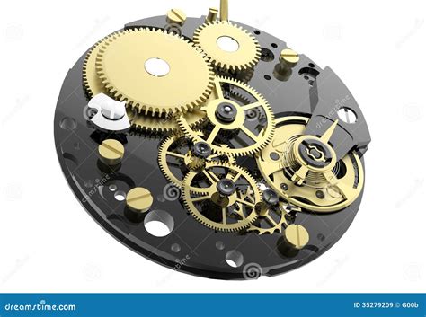 Clock mechanism stock illustration. Image of mechanics - 35279209