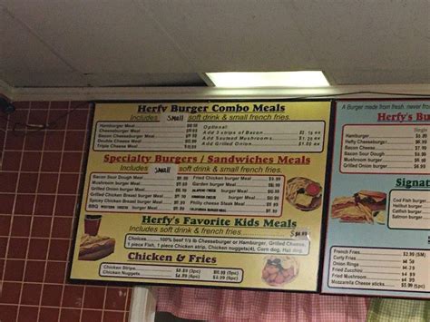 Menu at Herfy's restaurant, Kent, 104th Ave SE