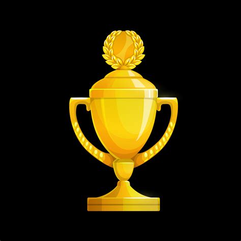 Golden trophy cup icon, vector gold goblet or cup 23510253 Vector Art ...