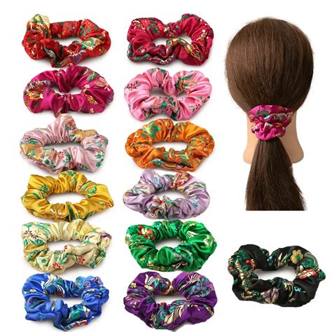 XIMA 13pcs/lot Fashion Girls Silk Print Headband Elastic Hair Band Hair ...