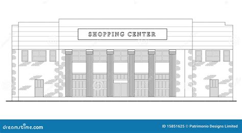 Mall Shopping Center Building Stock Illustration - Illustration: 15851625