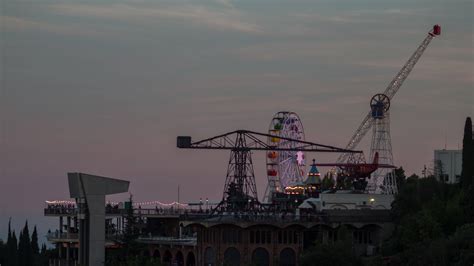 video of the rides in the tibidabo amusement park overlooking the city of barcelona 22706122 ...